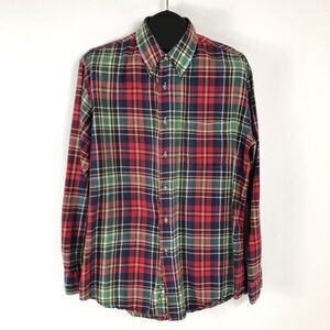 Pendleton Oceanside Long Sleeve Shirt Men's Large Plaid 100% Cotton Woven Casual